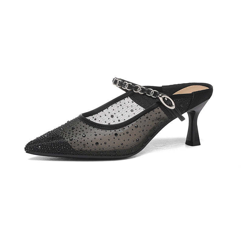 Damen Pumps Slingback Elegante Schuhe mit Applikationen