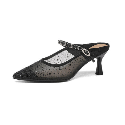 Damen Pumps Slingback Elegante Schuhe mit Applikationen