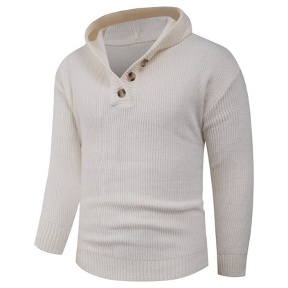 Herren Pullover Schalkragen Elegante Knöpfe Modern - BerlinGlamour