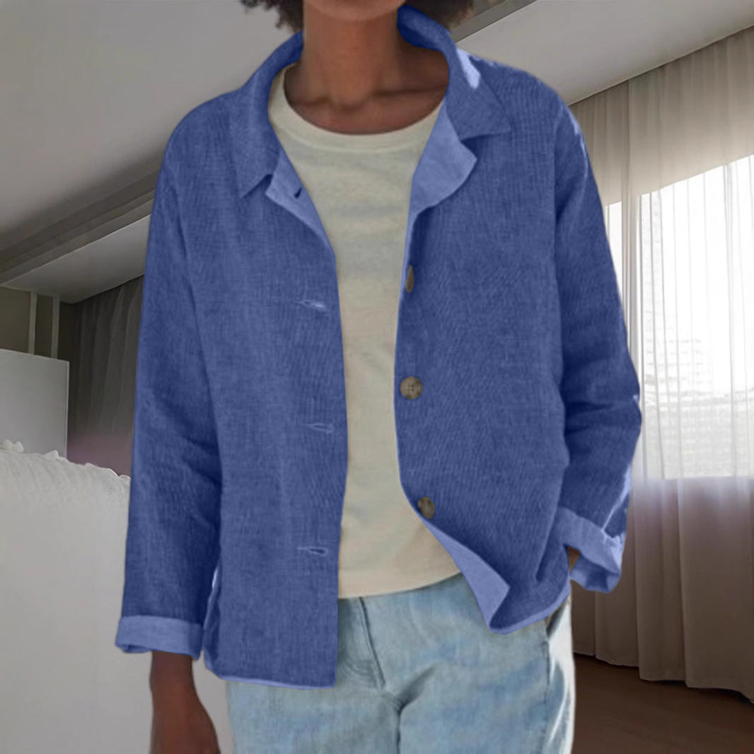 Damen Überwurfjacke Leicht Webmuster Modern