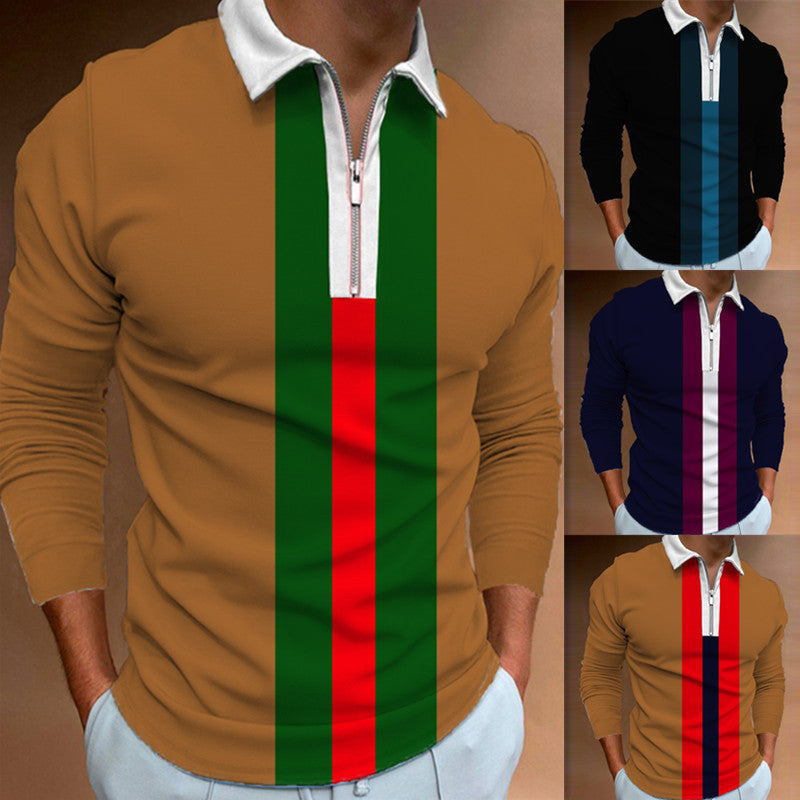 Herren Tennisoberteil Langarm Modern Farbblock Sportlich - BerlinGlamour
