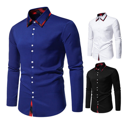 Herren Langarmhemd Elegantes Moderne Kontrast DETAILS