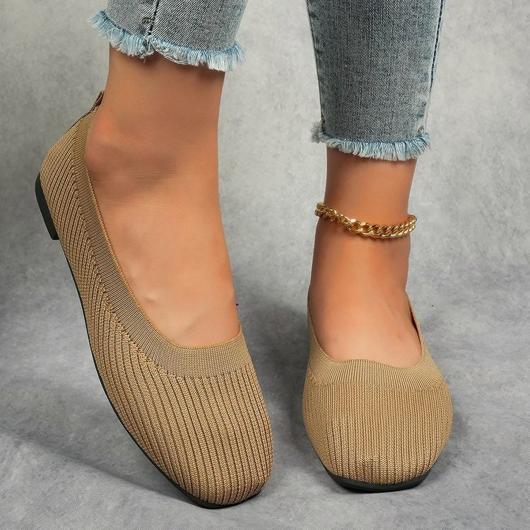 Damen Ballerinas Modisch Strukturiert Bequem