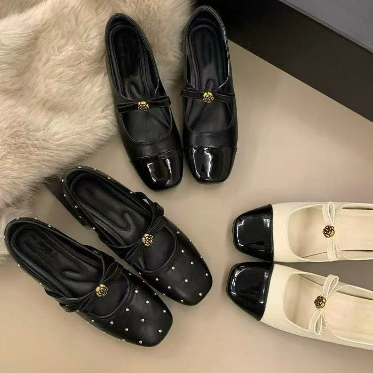 Damen Ballerina Schuhe Elegant Lack Spitze Damen Schuhe - BerlinGlamour