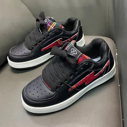 Damen Sneaker Sportlich Zweifarbig Karomuster