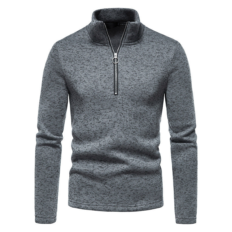 Herren Pullover Sportlich Hochkragen Reißverschluss Modern