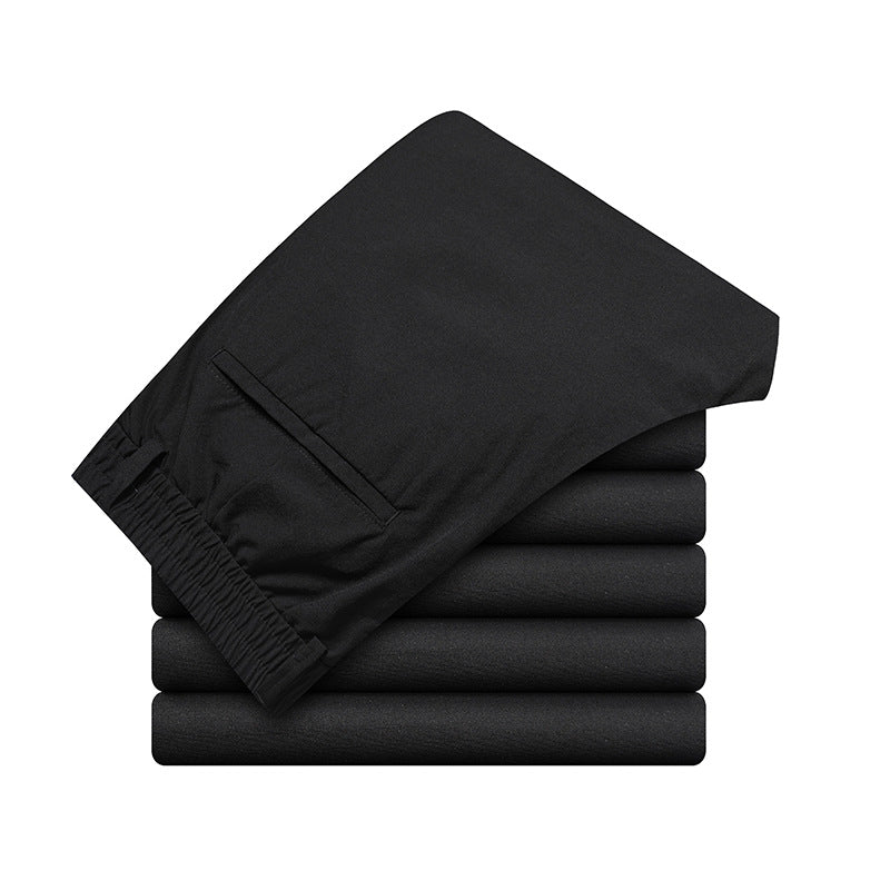 Herren Business-Hose elastisch Bequem Büro-Hose Schwarz