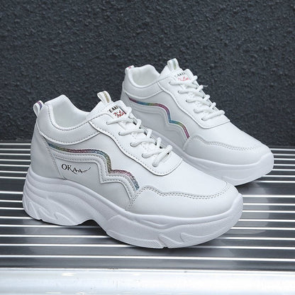 Damen Sneaker Sportlich Plateau atmungsaktiv