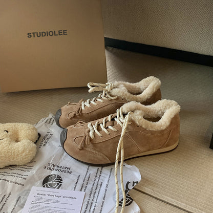 Damen Winter-Sneaker Sportlich Warm mit Kunstfell