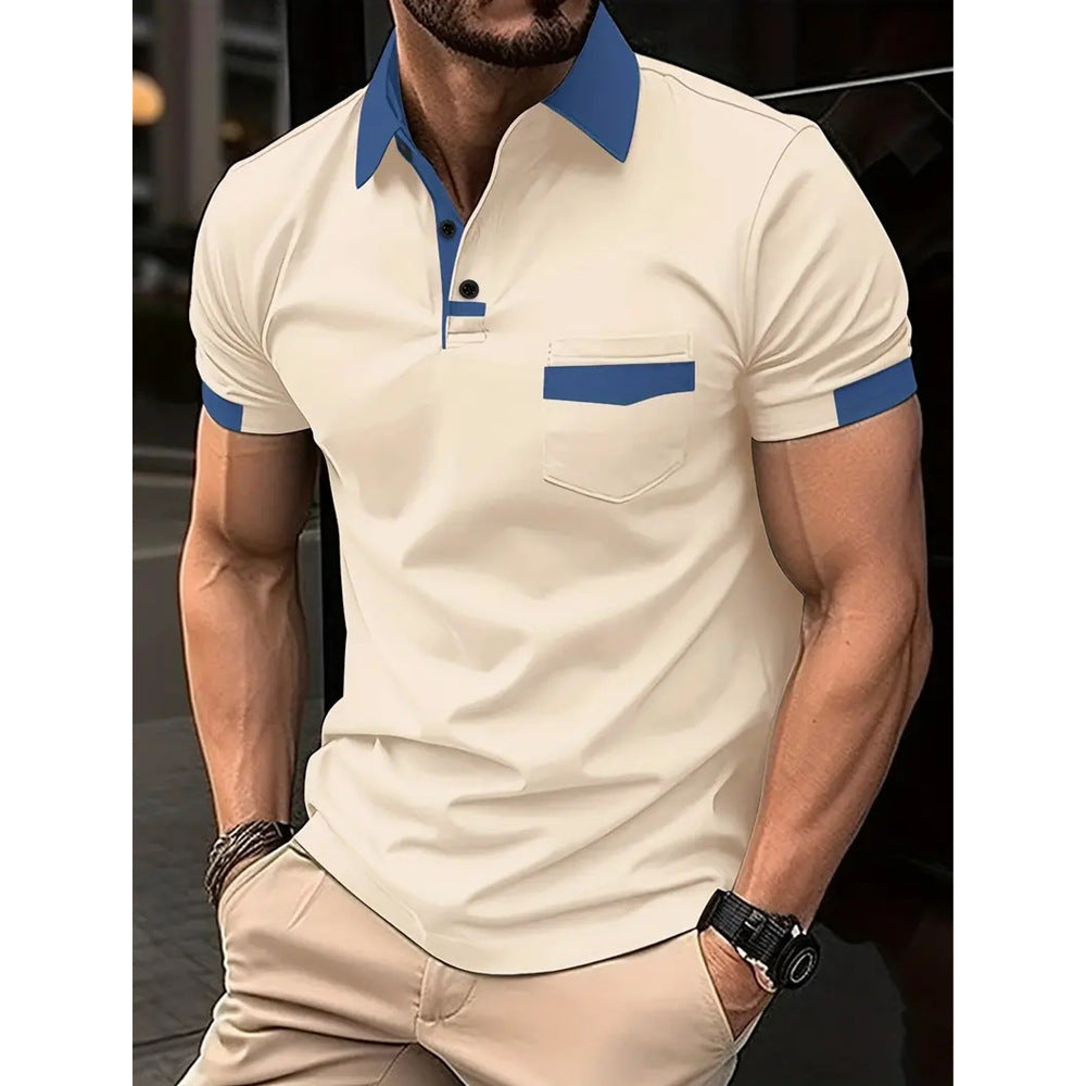Herren Poloshirt Modern mit Kontraststreifen Eleganz - BerlinGlamour