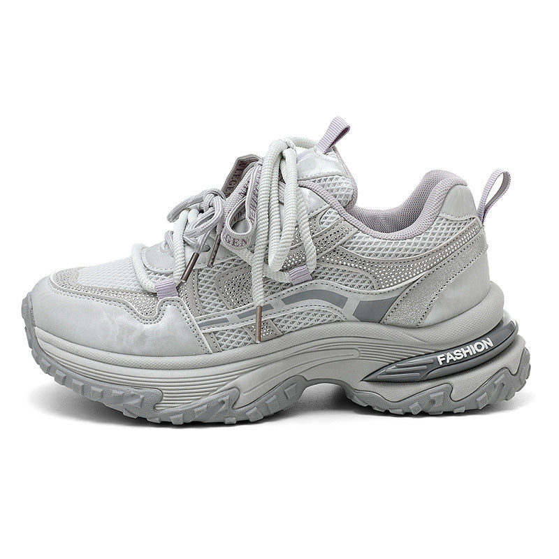 Damen Sneakers Sportlich Atmungsaktiv Laufschuhe Schwarz