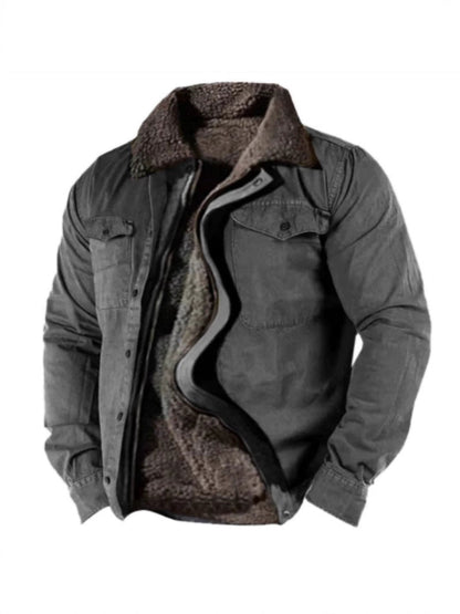 Herren Winterjacke Warm Isoliert Knopfverschluss