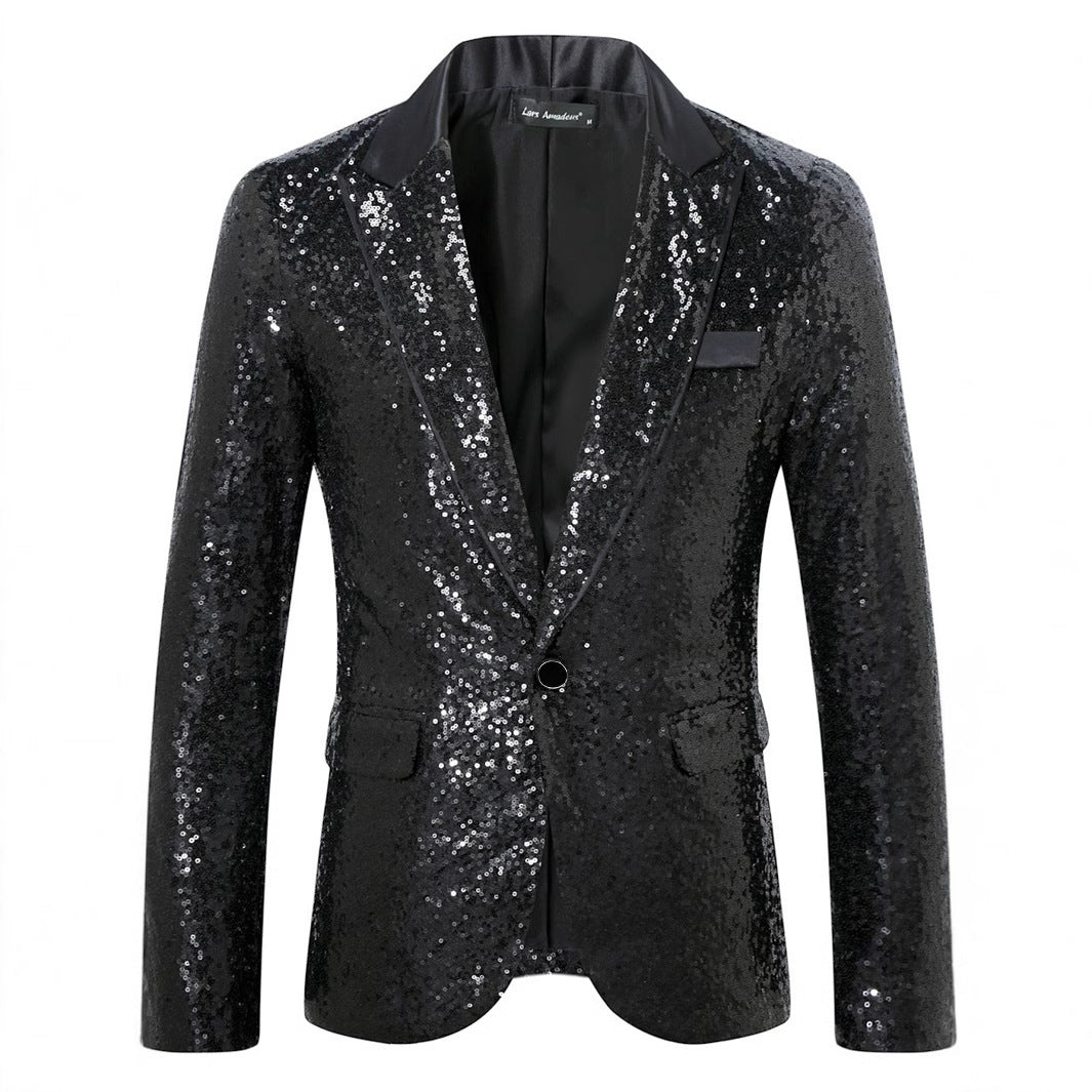 Paillettenblazer Herren Glamour Jacke Glitzer