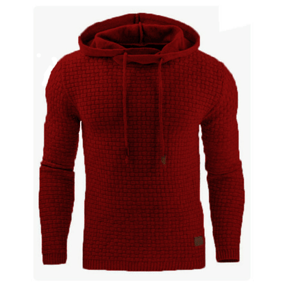 Herren Strickpullover mit Kapuze Grau Modern