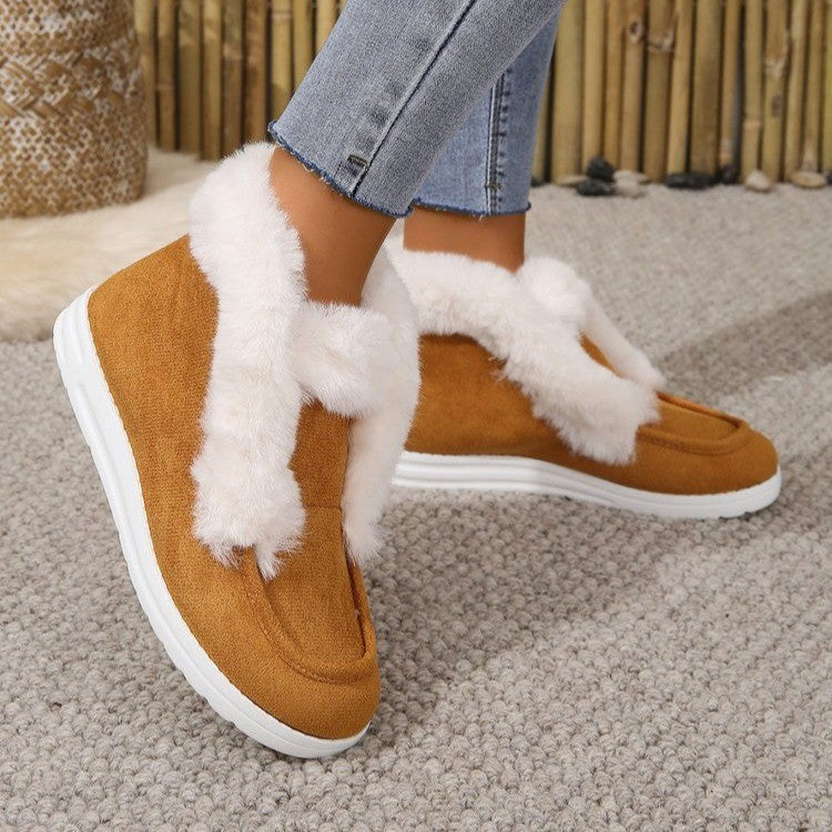 Damen Stiefeletten Weich Kunstfell Rutschfest Winter - BerlinGlamour