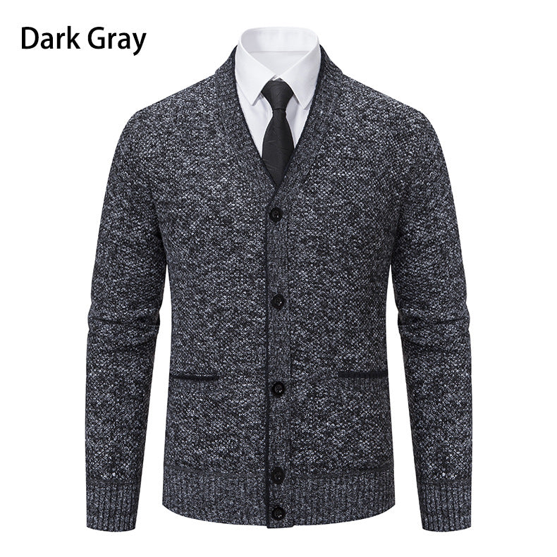 Herren Strickjacke V-Ausschnitt Elegante Details Modern