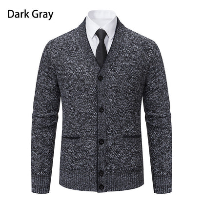 Herren Strickjacke V-Ausschnitt Elegante Details Modern