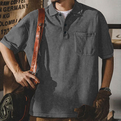 Herren Polohemd Kurzarm Klassisch Mit Brusttasche