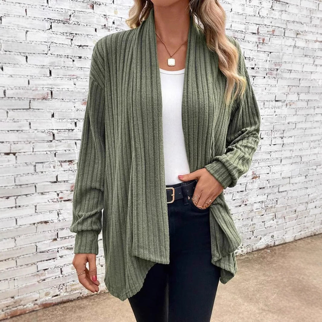 Damen Strickjacke Offener Schnitt Moderne Gesamtlook - BerlinGlamour