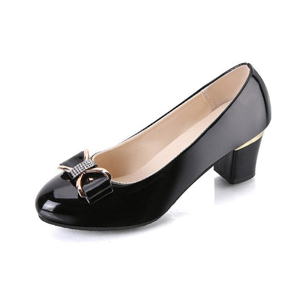 Damen Pumps Hochzeit Schleife Komfort Blockabsatz