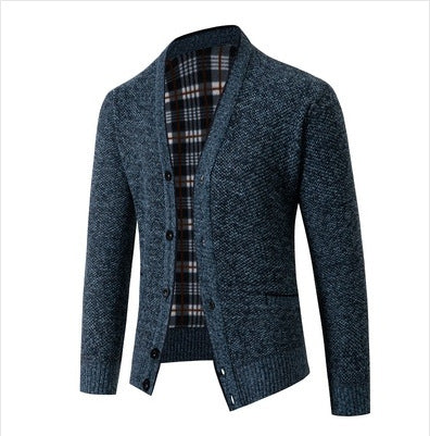 Herren Strickcardigan Karomuster Elegante Oberbekleidung