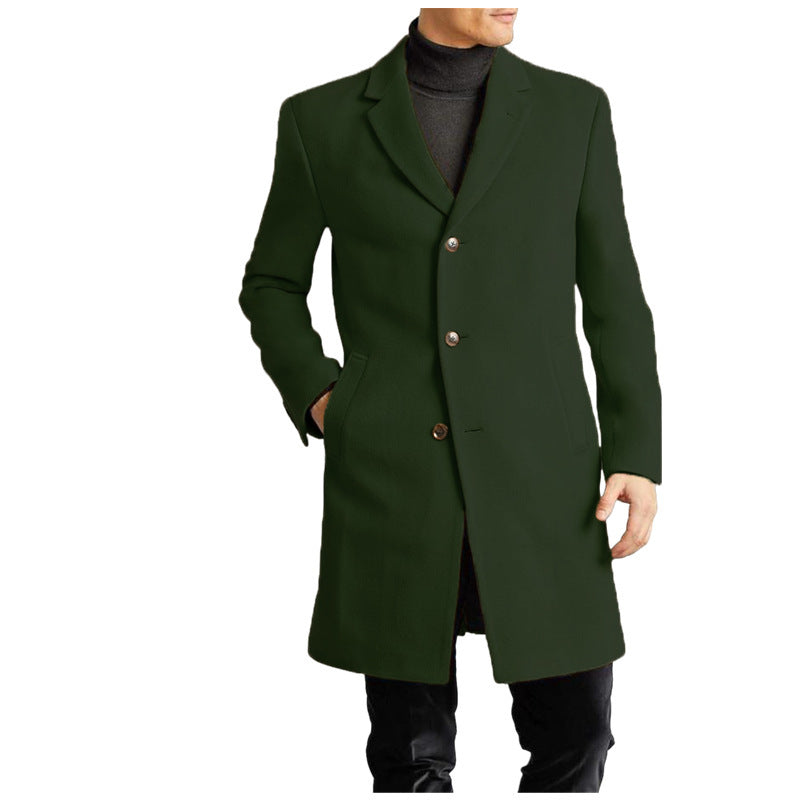 Herren Woolcoat Elegant Schwarz Übergröße