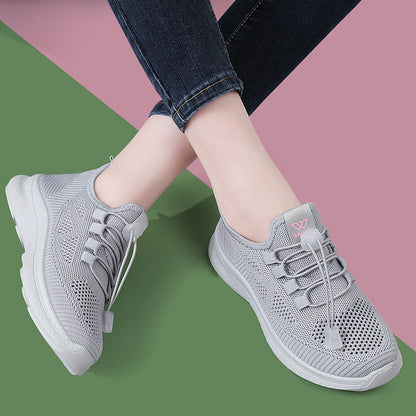 Damen Sneaker Atmungsaktiv Schnürsenkel Flexibler Laufschuh
