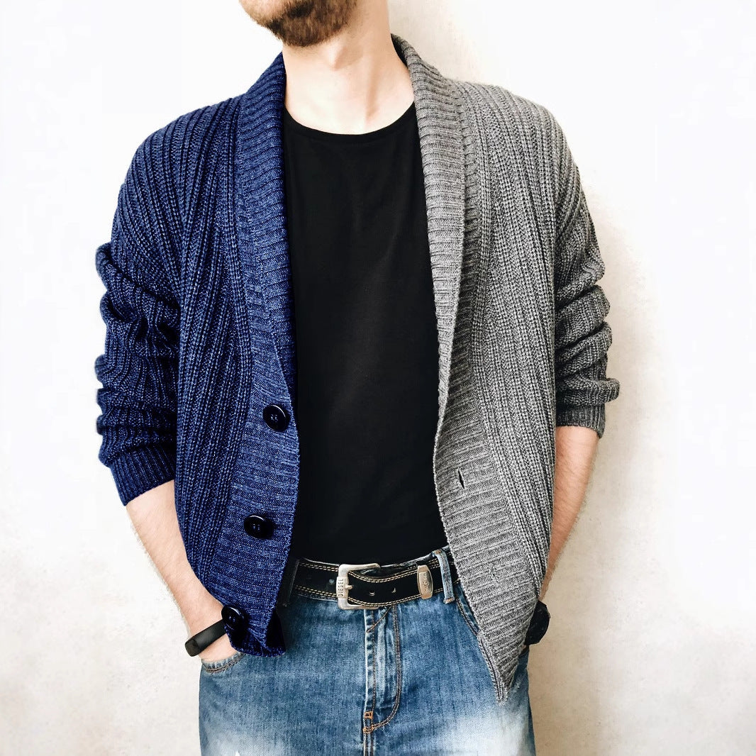 Herren Strickjacke Modern mit Großknöpfen und Struktur