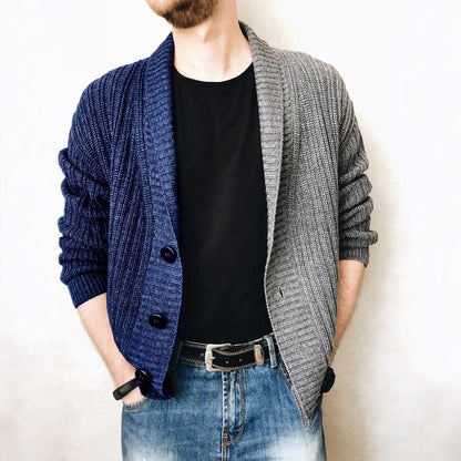 Herren Strickjacke Modern mit Großknöpfen und Struktur