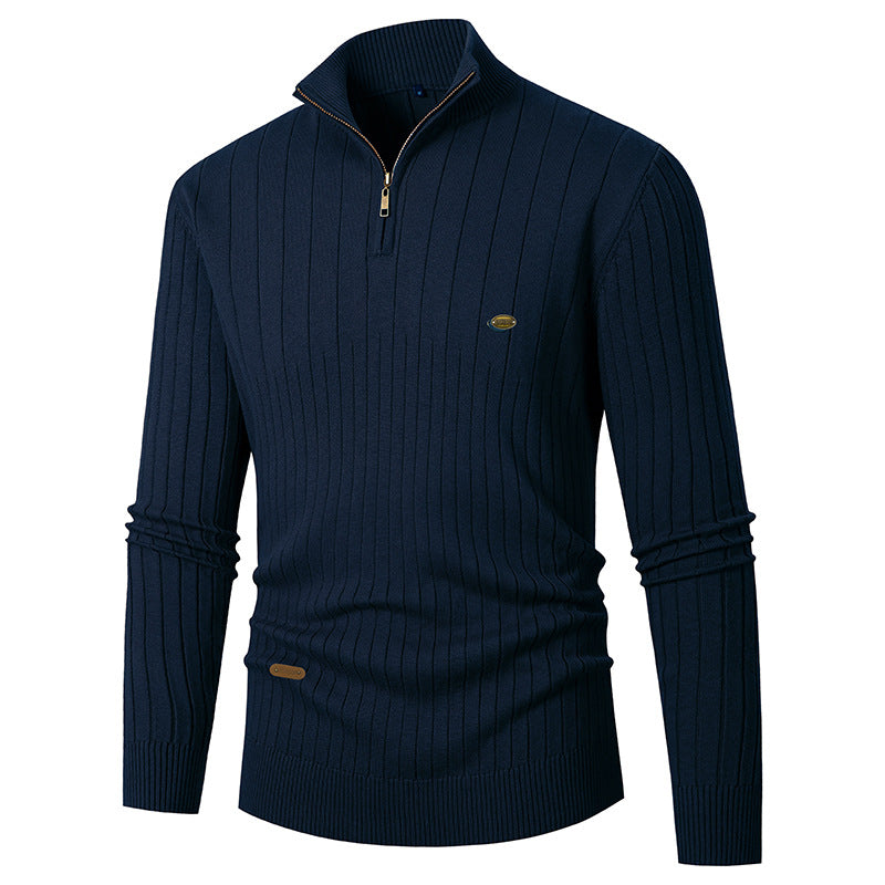Herren Pullover Modern Rippenstruktur Reißverschluss