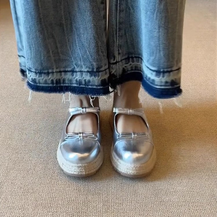 Damen Espadrilles Pantoletten mit Schleife Bequem Sommer