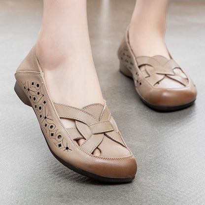 Damen Ballerinas Bequem Cut-Outs Schuhe Modisch