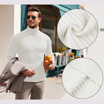 Herren Rollkragenpullover Rippstrick Modern Hochwertig