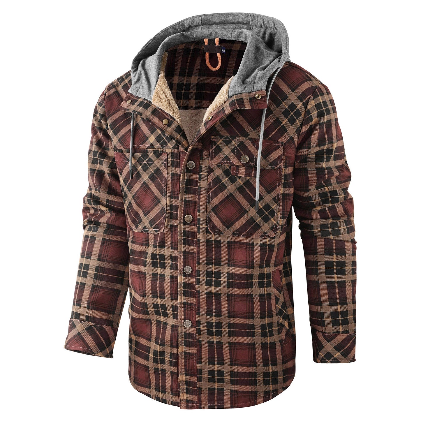 Herren Flanelljacke Weich Warm Mit Futter