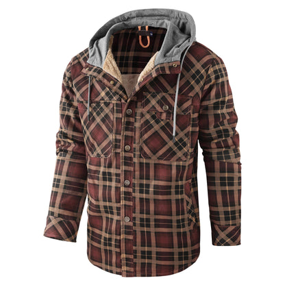 Herren Flanelljacke Weich Warm Mit Futter