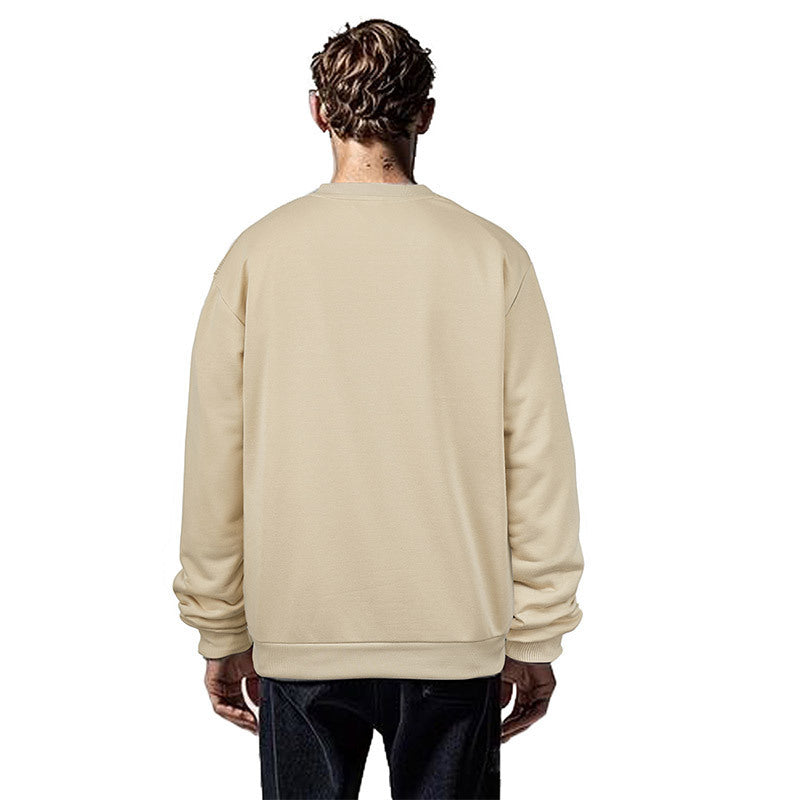 Herren Sweatshirt Modern mit Struktur Optik und Brusttasche