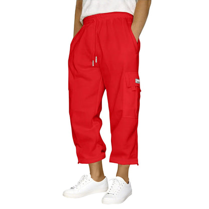 Damen Cargo-Hose Elastisch Praktisch Mit Seitentaschen - BerlinGlamour