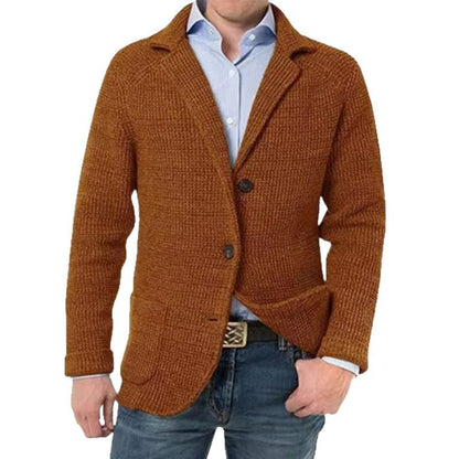 Herren Strickjacke Modisch Gestreift Elegant