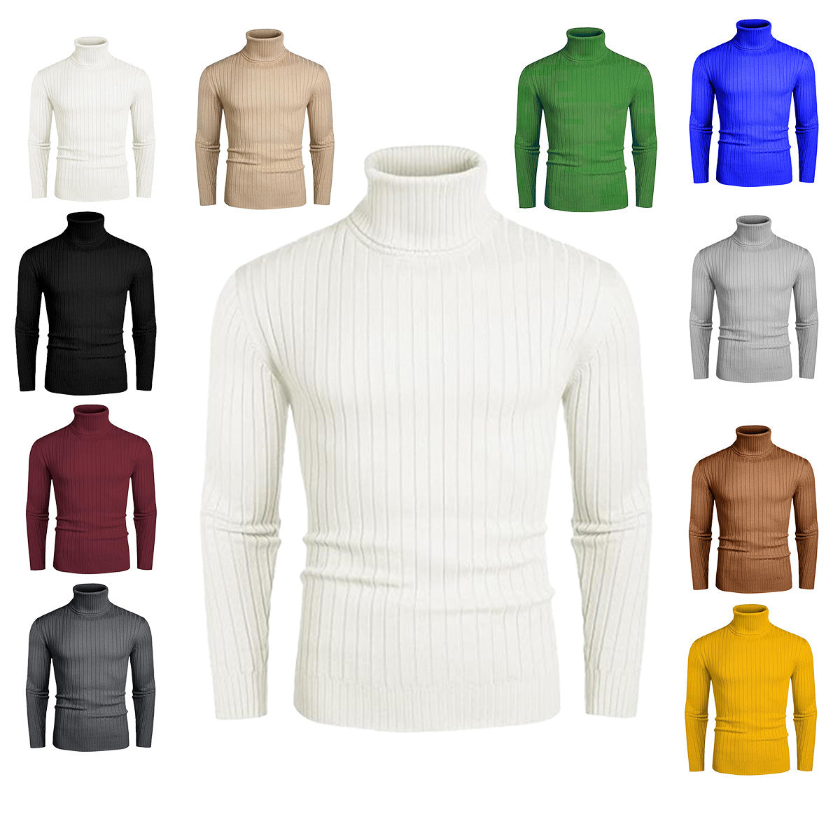Herren Rollkragenpullover Fein Rippenstrick Eleganter Stil - BerlinGlamour