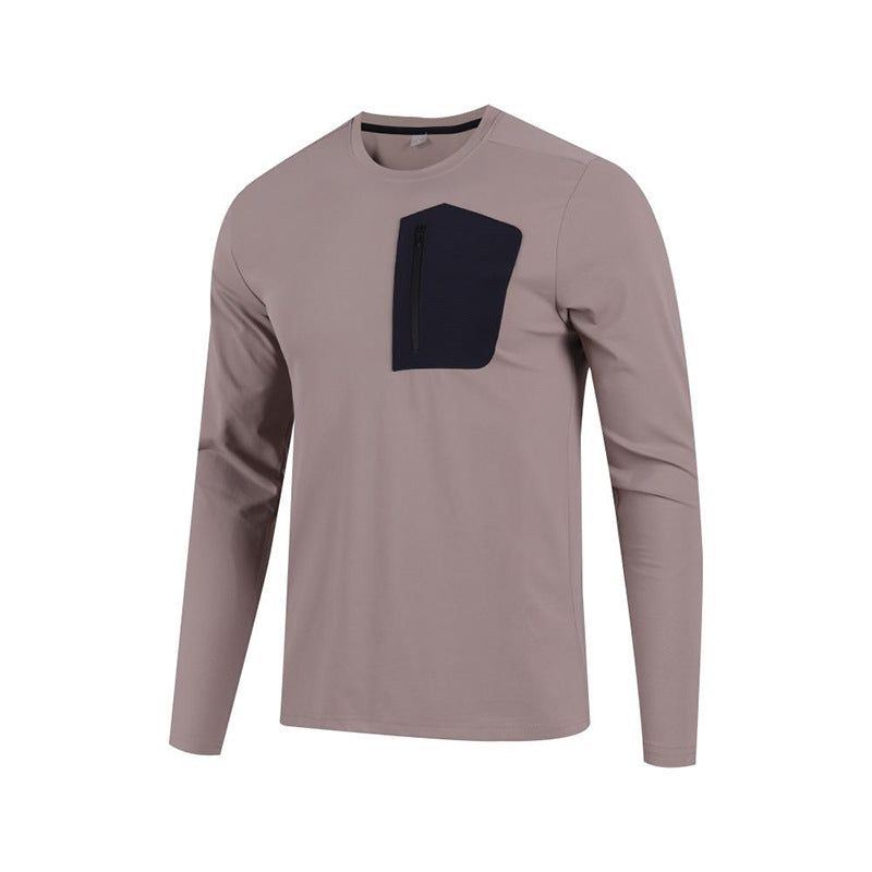 Herren Langarmshirt Funktionsshirt mit Brusttasche Sportlich