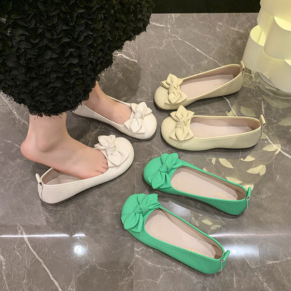 Damen Ballerinas Schleifenakzent Bequem Komfort Innensohle - BerlinGlamour