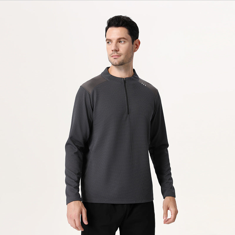 Herren Langarmshirt Sportlich atmungsaktiv mit Reißverschluss