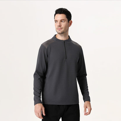 Herren Langarmshirt Sportlich atmungsaktiv mit Reißverschluss