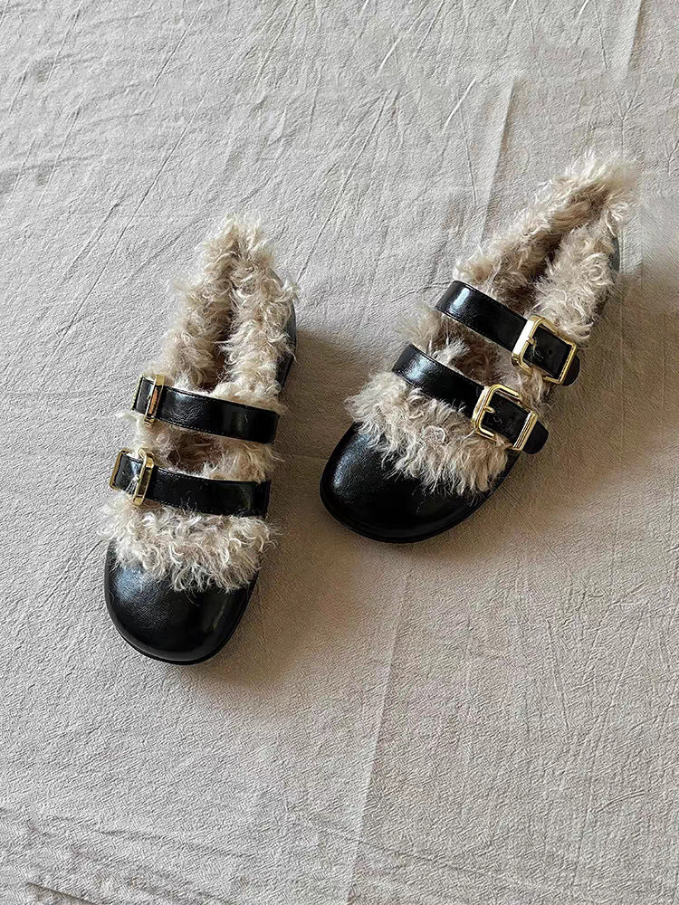 Damen Clogs Bequem Kuschelig mit verstellbaren Riemen