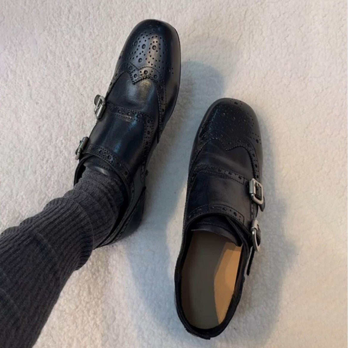 Damen Schnürschuhe Elegantes Design Perforiert Schwarz