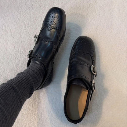 Damen Schnürschuhe Elegantes Design Perforiert Schwarz