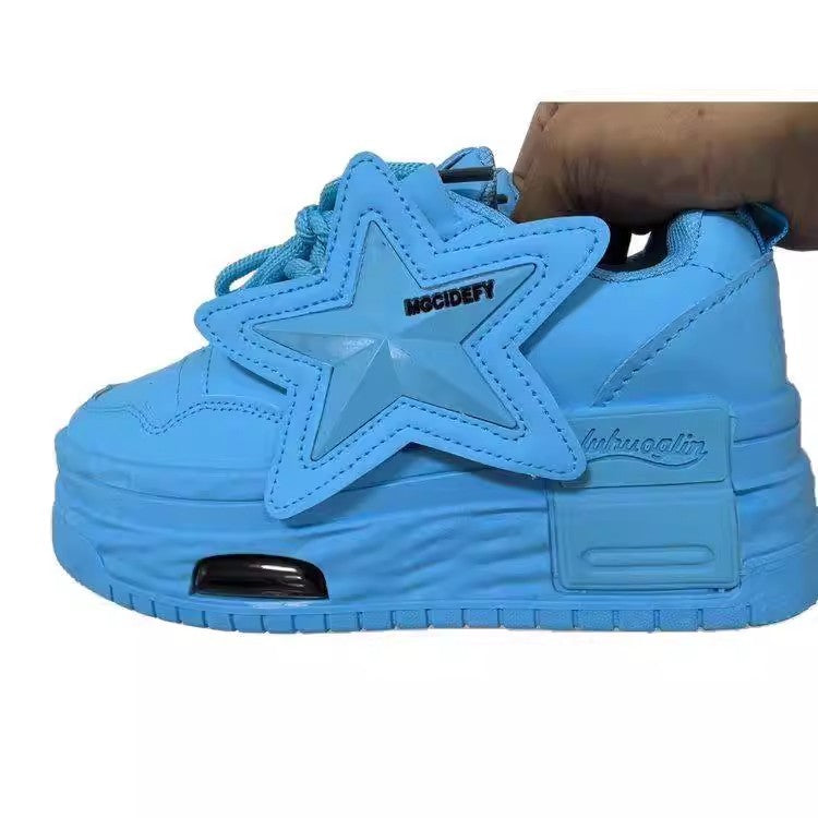 Damen Sneaker Chunky Sternen-Design Komfortabel Sportlich