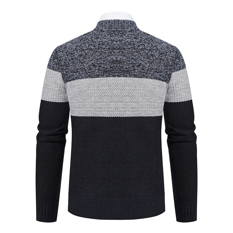 Herren Strickjacke Modern mit Reißverschluss Grau