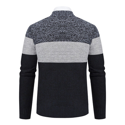 Herren Strickjacke Modern mit Reißverschluss Grau