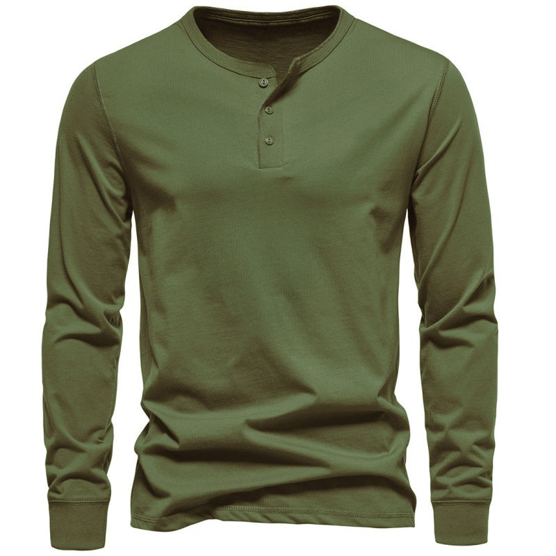 Herren Langarmshirt Modern Knopfverschluss Elegantes Design